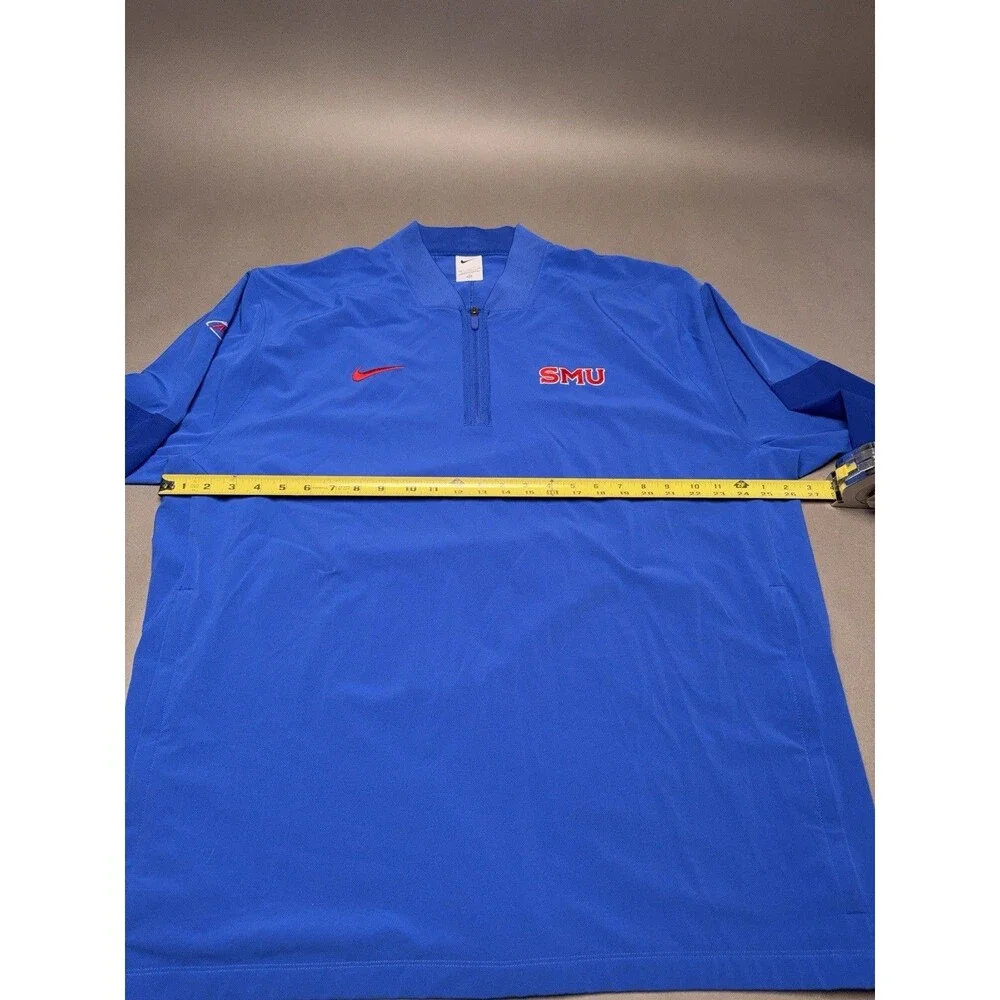 SMU Mustangs Team Issued On Field Nike Blue 1/4 Zip Pullover Men's Size 2XL ACC